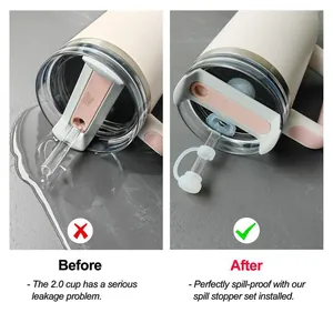 Set in silicone bianco antigoccia per tazza da 40oz con protezione prima e dopo l'uso