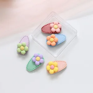 Lot de 5 barrettes à fleurs colorées pour bébés filles aux tons macarons et pétales doux