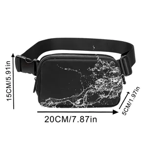 Waterproof nylon sports fanny pack with white splash pattern and adjustable strap