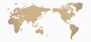 Illustration de la carte du monde plate en tons brun doré montrant les continents