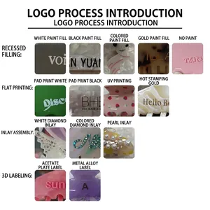 Détail des techniques de logo sur pinces à cheveux en acétate avec perles et strass incrustés