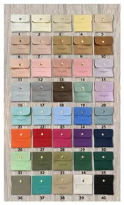 Selection of 40 colored microfiber jewelry pouches with snap button for accessories