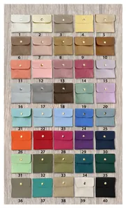 Selection of 40 colored microfiber jewelry pouches with snap button for accessories