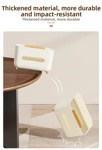 Close-up of cream white tissue box showing thick material and drop-resistant design
