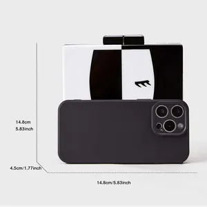 Detailed dimensions of the black and white acrylic evening clutch bag with letter E