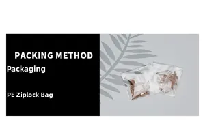Detail showing necklace presented in a PE ziplock bag packaging for protection
