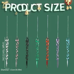 7-piece clear acrylic spiral icicle ornaments for Christmas tree decoration, 5.12 inches