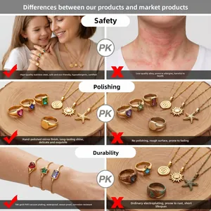 Detailed comparison of 18K gold PVD coated stainless steel jewelry durability and polish