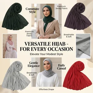Versatile premium jersey hijab in solid colors for a soft breathable ethnic style scarf