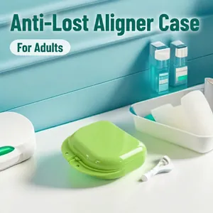 Portable Retainer Case Plastic Denture Storage Box Breathable Orthodontic Mouth Guard Container For Travel And Daily Use