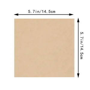 Detailed dimension guide showing the 5.7 inch square kraft paper sheet for wedding cones