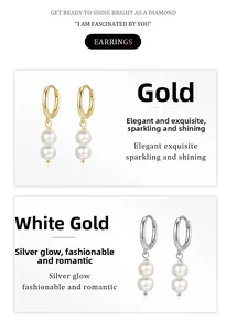 Comparaison détaillée de boucles d'oreilles double perle en finitions or et or blanc