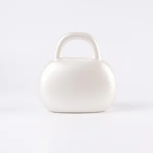 Elegant Artificial Pearl White Acrylic Evening Bag For Women Minimalist Oval Hard Shell Clutch With Detachable Chain Strap Handbag