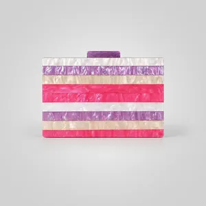 Sac De Soirée En Acrylique Pour Femme Pochette Rigide Motif Marbre Avec Chaîne En Métal Pour Mariage Banquet