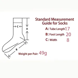 Size chart showing length and width measurements for warm coral fleece crew socks