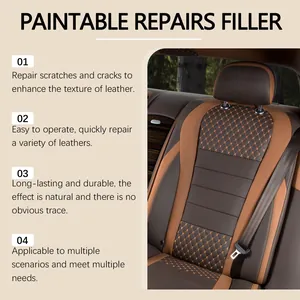 Detail of leather repair filler for fixing car seat scratches and sofa cracks