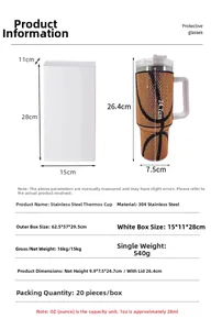 Detailed 40oz stainless steel basketball rhinestone tumbler with size and packaging specs