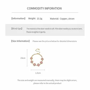 Guida dettagliata alle dimensioni e ai materiali del bracciale in oro rosa con zirconi rosa
