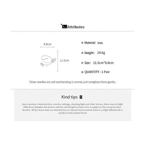 Detailed specifications of the metallic leaf arm cuff showing size and material info.