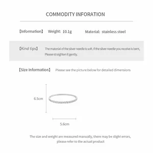 Detail view showing dimensions and specifications of the stainless steel zircon bracelet.