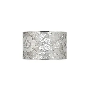 Elegant white lace print transparent acrylic open cuff bangle bracelet for women jewelry