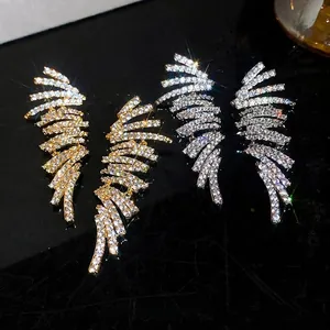 Luxurious 18K Gold Plated Zirconia Geometric Drop Earrings For Women S925 Sterling Silver Post Banquet Wedding Jewelry