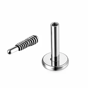 Premium F136 titanium alloy internal thread labret stud with a deepened thread design