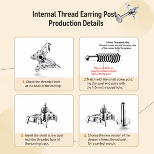 Step-by-step guide for F136 titanium internal thread ear stud assembly