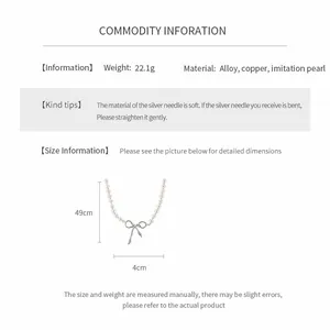 Informazioni dettagliate su dimensioni e materiali per collana di perle con fiocco