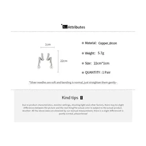Detailed technical specifications of spiral drop earrings with zircons and pearls