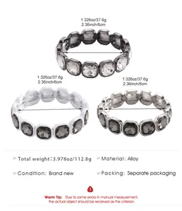 Detailed view of luxury acrylic gemstone bracelets with precise weight and size parameters
