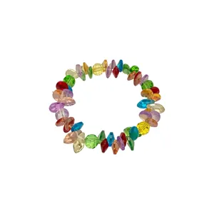 Braccialetto fatto a mano con perle di cristallo arcobaleno e perle di vetro sfaccettate colorate