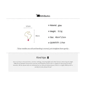 Detailed size chart for the French crystal beaded teardrop necklace and earring jewelry set