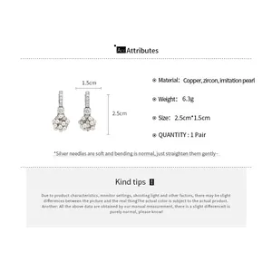 Détails du produit pour boucles d'oreilles florales en cuivre, zircon et perles