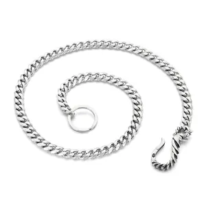 Vintage punk dragon head titanium steel Cuban link chain for men's trouser waist