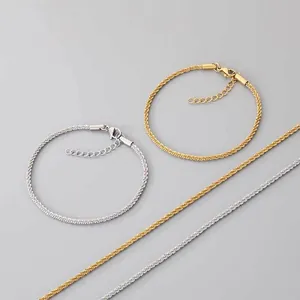 Bijoux De Chaîne À Vagues Torsadées Minimalistes En Acier Inoxydable Colliers Et Bracelets Pour Hommes Femmes
