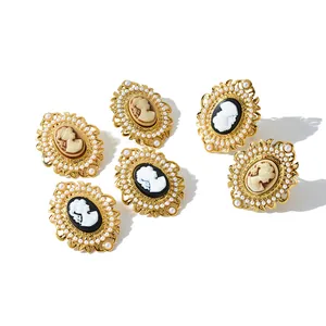 Detailed collection of vintage cameo rings featuring pearl borders and beauty head designs