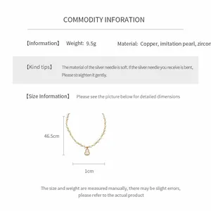 Detailed product specifications and dimensions for 18k gold plated gourd necklace
