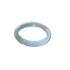 Brazalete minimalista redondo de piedra ojo de gato con diseño blanco luz de luna