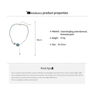 Detailed product parameters and dimensions for the flower freshwater pearl necklace
