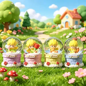Mini Le Petit Prince crystal ball sets with glowing base for cute desktop decoration
