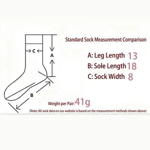 Size chart showing 13cm leg length and 18cm foot length for coral fleece winter socks