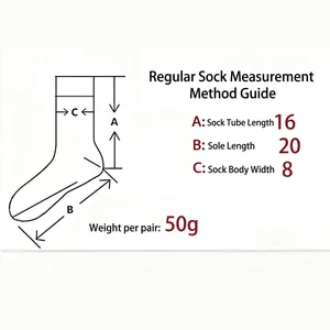 Size chart for coral fleece men's socks showing shaft height and foot length dimensions