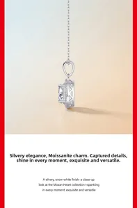 Détail du pendentif en moissanite avec ferronnerie ajourée et chaîne en argent pur