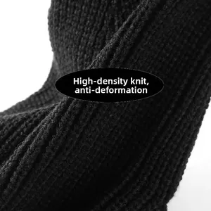 Close-up of high-density thick knit texture and weave craftsmanship of Balaclava hat