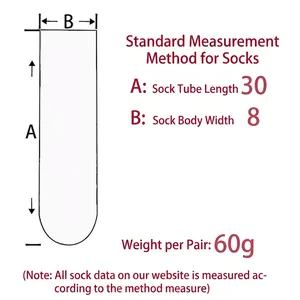 Dimensions des chaussettes en velours corail montrant la longueur 30cm et largeur 8cm