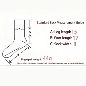 Size chart showing 15cm leg, 17cm foot length, and 8cm width for dachshund fleece socks