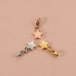 Star Charm Stainless Steel Pendant With Lobster Clasp For DIY Jewelry Making Minimalist Pentagram For Necklace Bracelet