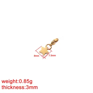 Minimalist gold stainless steel star pendant charm with lobster clasp for DIY jewelry