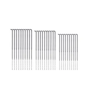 Close-up of metal felting needles with barbed tips for wool crafting and DIY projects